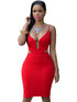 Red Bralette Cutout Body-conscious Dress